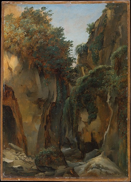 Édouard Bertin:Ravine at Sorrento 1821 or later-16x12"(A3) Poster