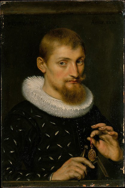 Peter Paul Rubens:Portrait of a Man Possibly an Architect or-16x12"(A3) Poster
