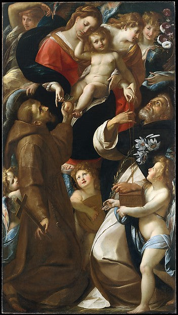 Giulio Cesare Procaccini:Madonna and Child with Saints Franc-16x12"(A3) Poster