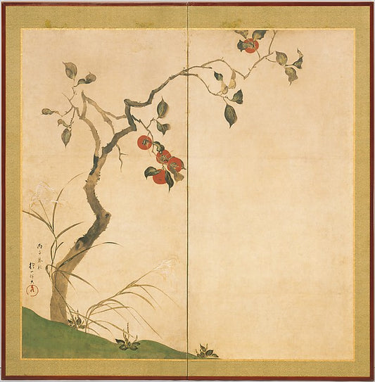 ,Persimmon Tree 1816-Sakai Hitsu ,Japan ukiyo-e Period Image,16x12"(A3) Poster