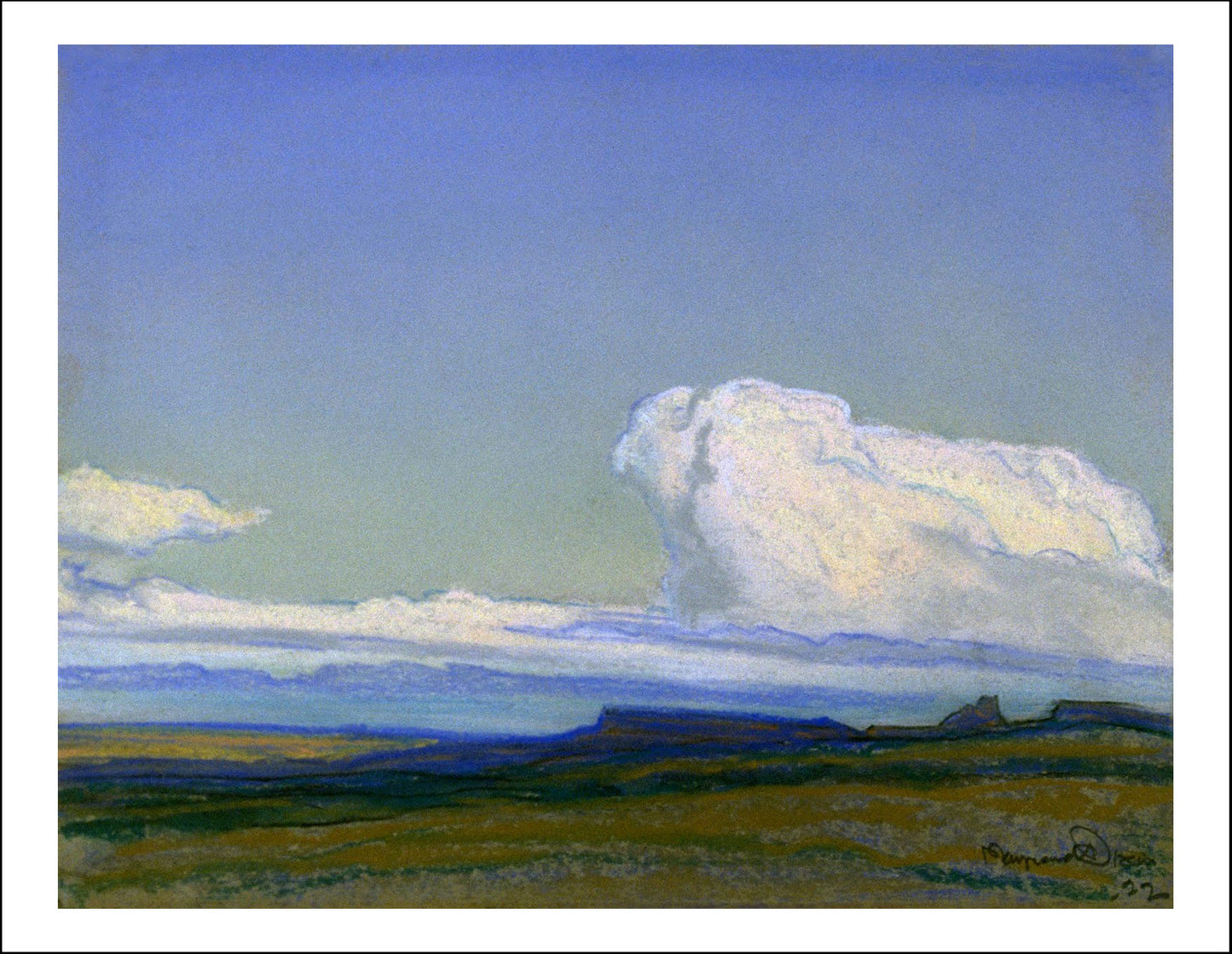 Desert Scene by Maynard Dixon, Classic American Western Art, 16x12" (A3) Poster Print