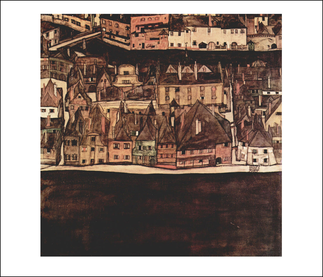 The small town II - by Egon Schiele, 12x8" (A4) Poster Print