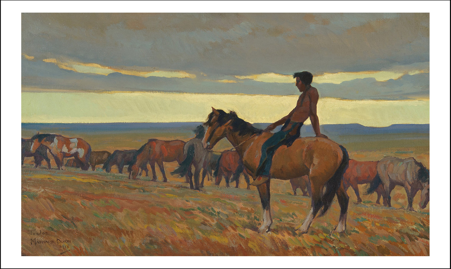 Lone Bull by Maynard Dixon, Classic American Western Art, 16x12" (A3) Poster Print