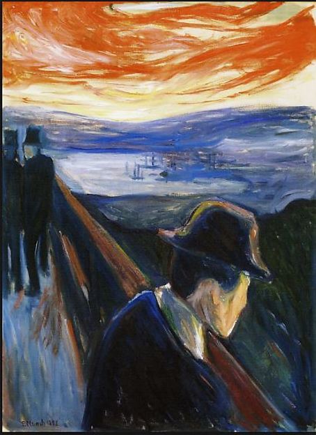 Edvard Munch:Sick Mood at Sunset Despair 1892-16x12"(A3) Poster