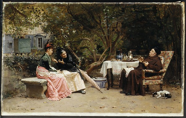 Jean-Georges Vibert:The Reprimand 1874-16x12"(A3) Poster