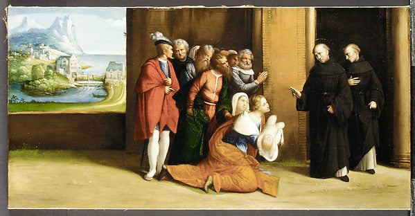 Garofalo:Saint Nicholas of Tolentino Reviving a Child c1530-16x12"(A3) Poster