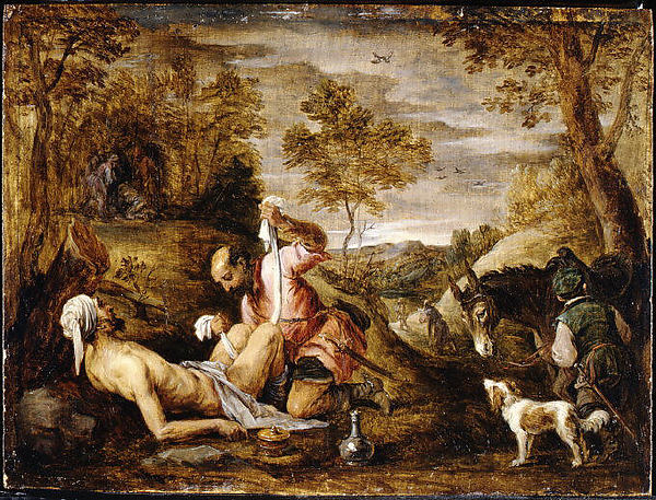 David Teniers the Younger:The Good Samaritan -16x12"(A3) Poster
