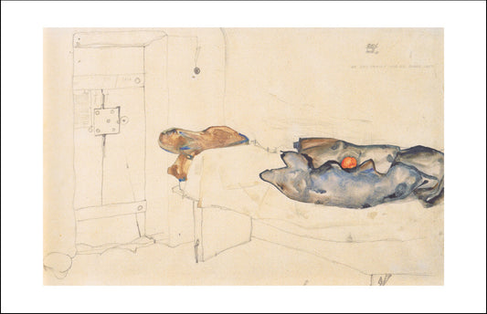 Die_eine_Orange_war_das_einzige_Licht19-4-1912 by Egon Schiele, 12x8" (A4) Poster Print