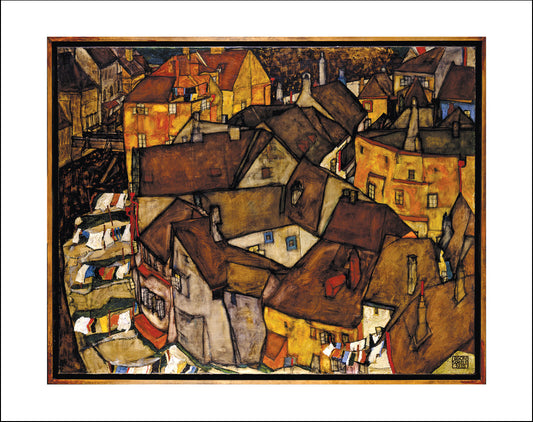 Krumlov _-_ Crescent_of_Houses_ (The_small_City_V) _-_  by Egon Schiele, 12x8" (A4) Poster Print