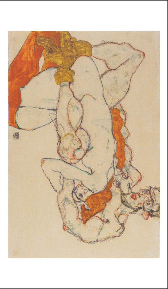 Lovers (Lovers, Graphic Erotic) 1913-2 by Egon Schiele, 12x8" (A4) Poster Print