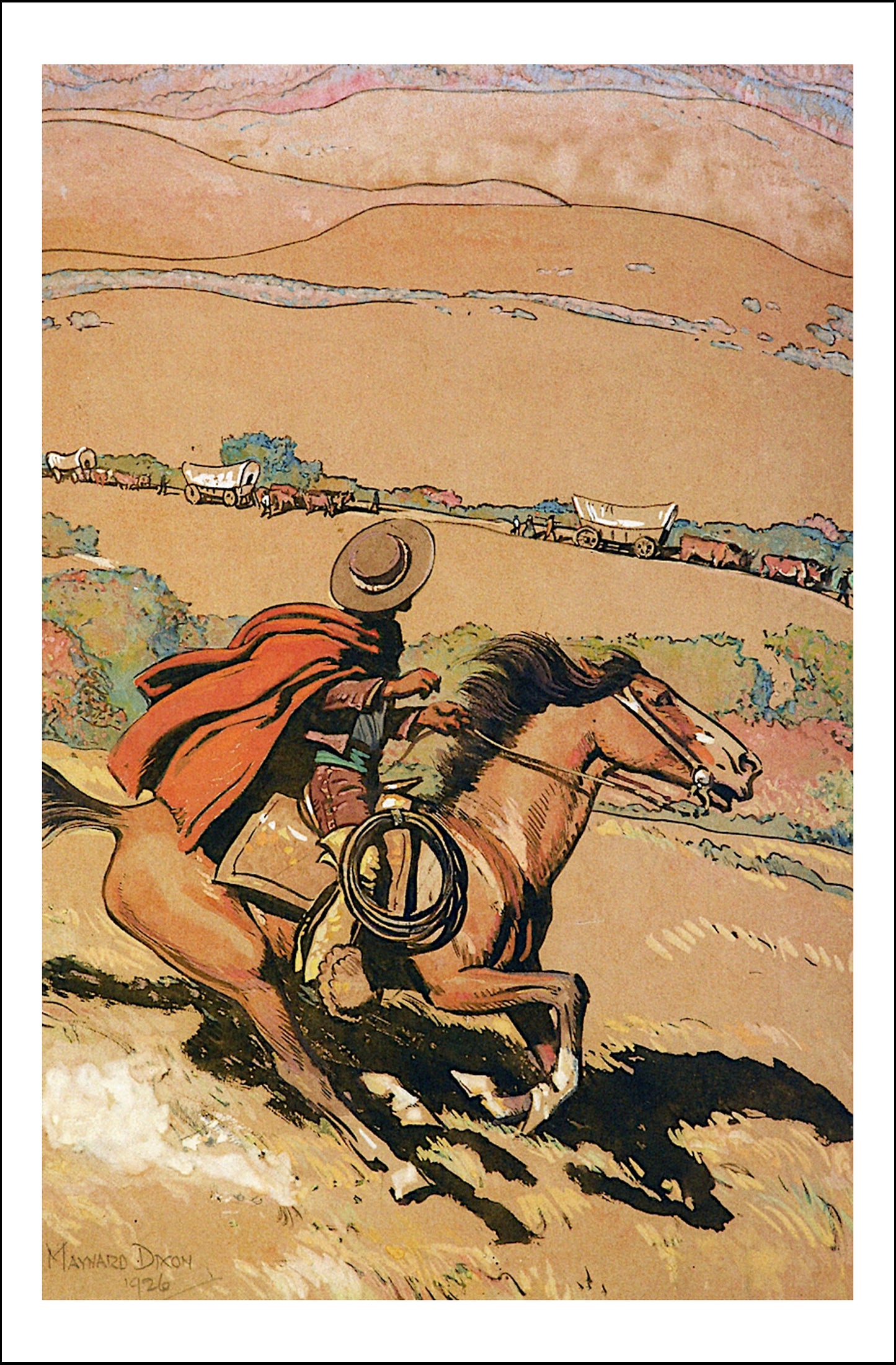 El Venido de los Gringos 1926 by Maynard Dixon, Classic American Western Art, 16x12" (A3) Poster Print