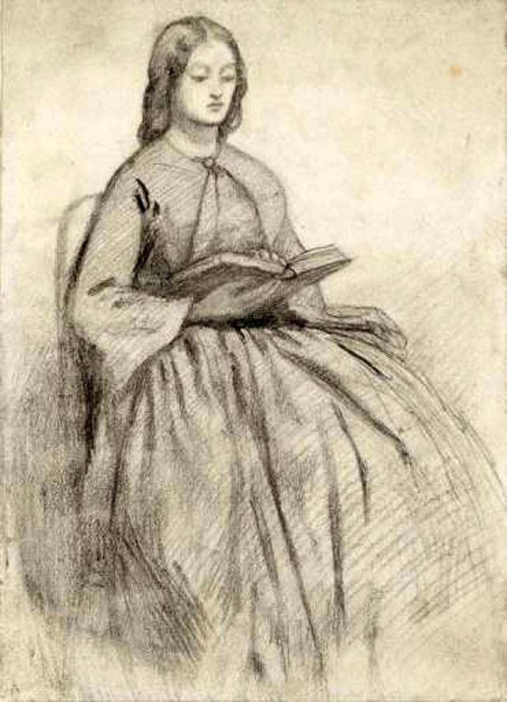 Elizabeth Siddall in a Chair, d.u by Dante Gabriel Rossetti, English Pre-Raphaelite Painter,12x8"(A4) Poster Print
