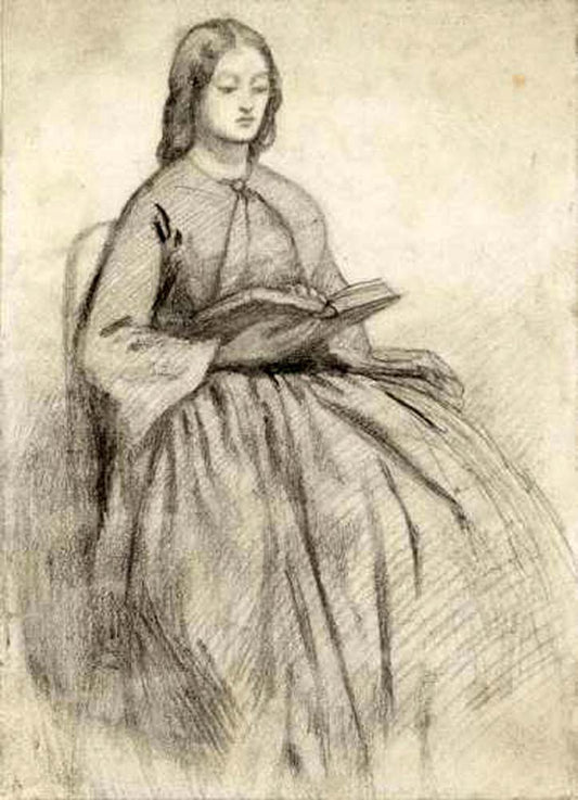 Elizabeth Siddall in a Chair, d.u by Dante Gabriel Rossetti, English Pre-Raphaelite Painter,12x8"(A4) Poster Print