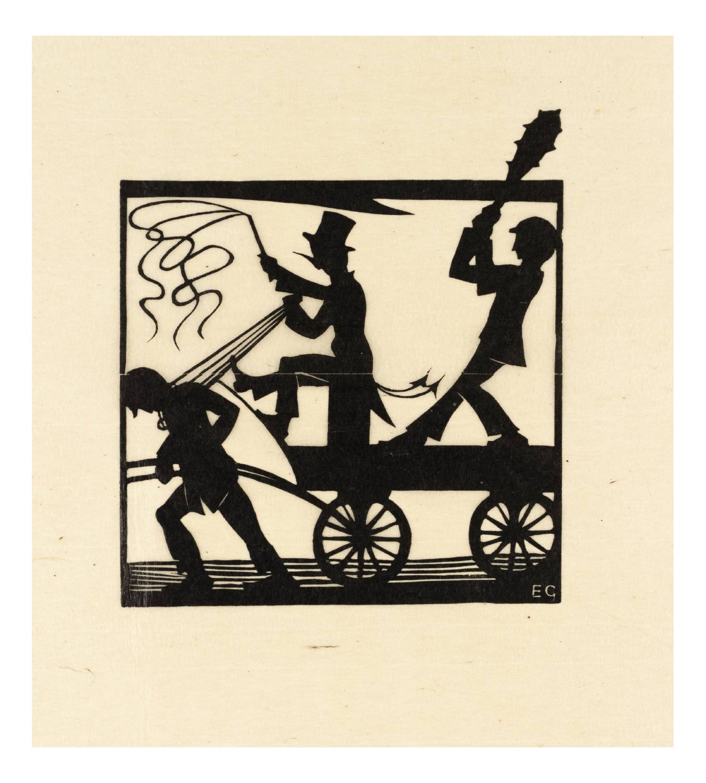 Dumb-Driven Cattle, 1915, vintage art by Eric Gill, 12x8"(A4) Poster Print