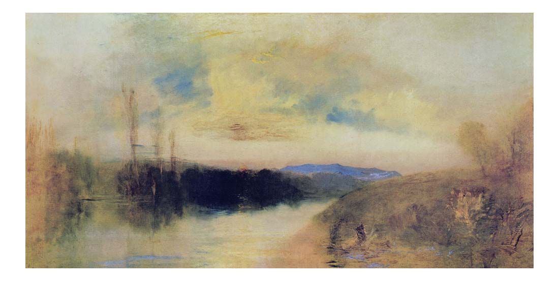 Evening Landscape, probably Chichester Canal, 1825-28 by John Mallord William Turner RA, 12x8"(A4) Poster