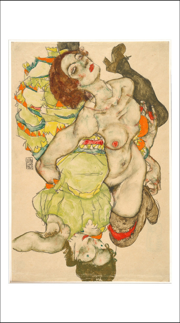 Female Lovers, 1915-2 by Egon Schiele, 12x8" (A4) Poster Print