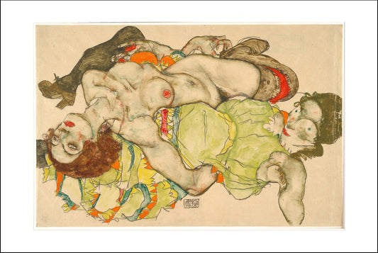 Female Lovers, 1915 by Egon Schiele, 12x8" (A4) Poster Print