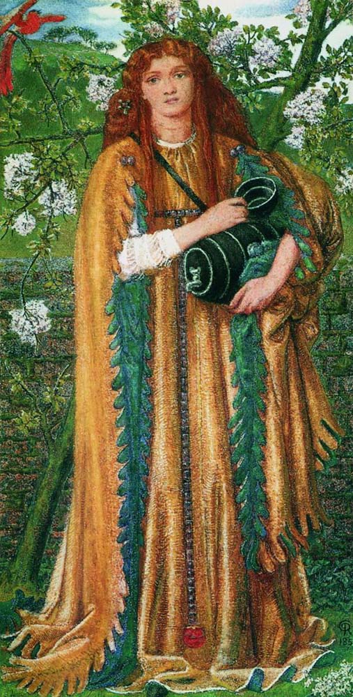 Golden Water, 1858 by Dante Gabriel Rossetti, pre-Raphaelite artist, 12x8" (A4) Poster