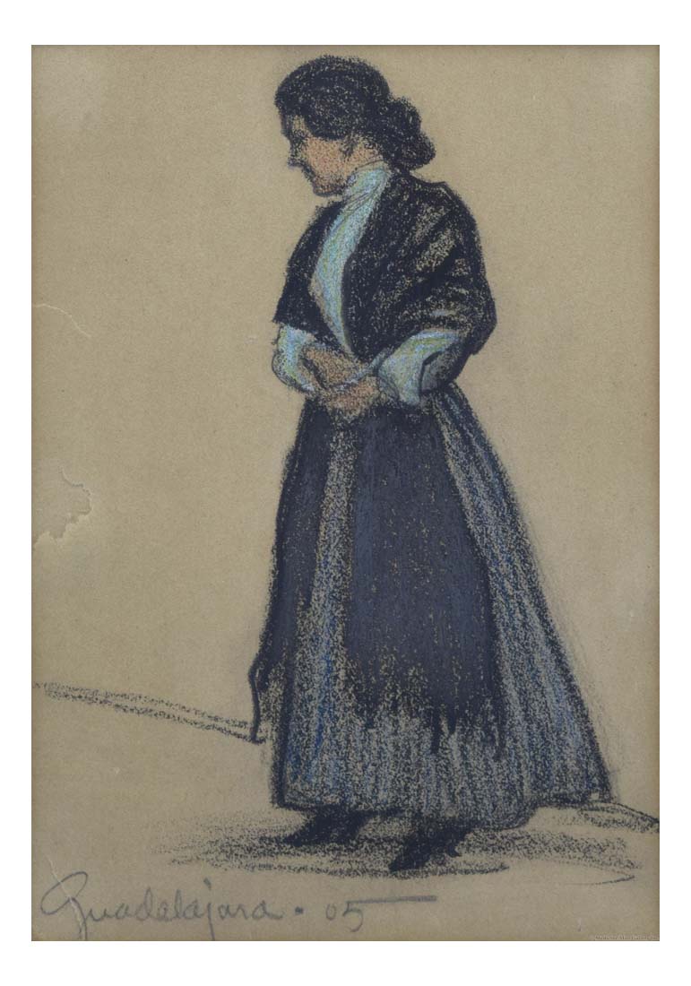 Guadalajara, Woman with Shawl by Maynard Dixon, Classic American Western Art, 16x12" (A3) Poster Print