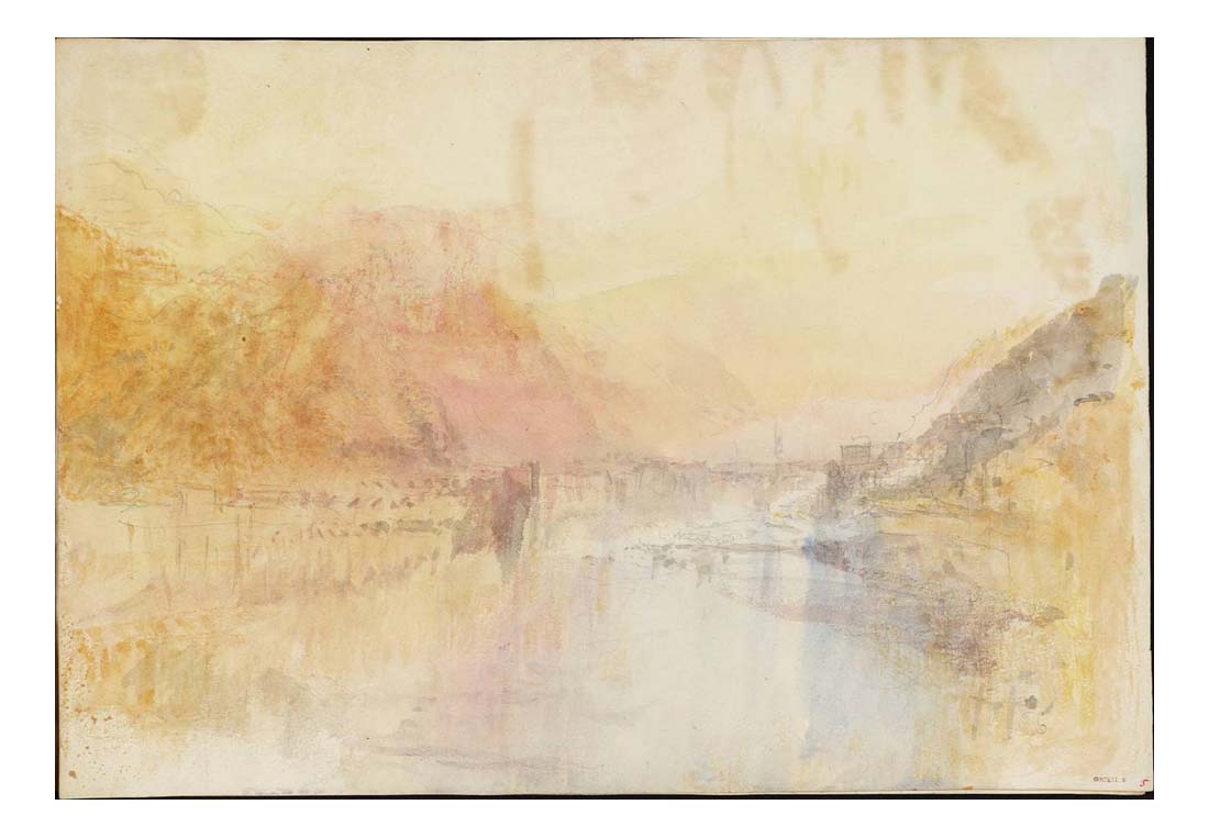 Heidelberg from the Neckar Shore close to the Hirschgasse, 1844 by John Mallord William Turner RA, 12x8"(A4) Poster