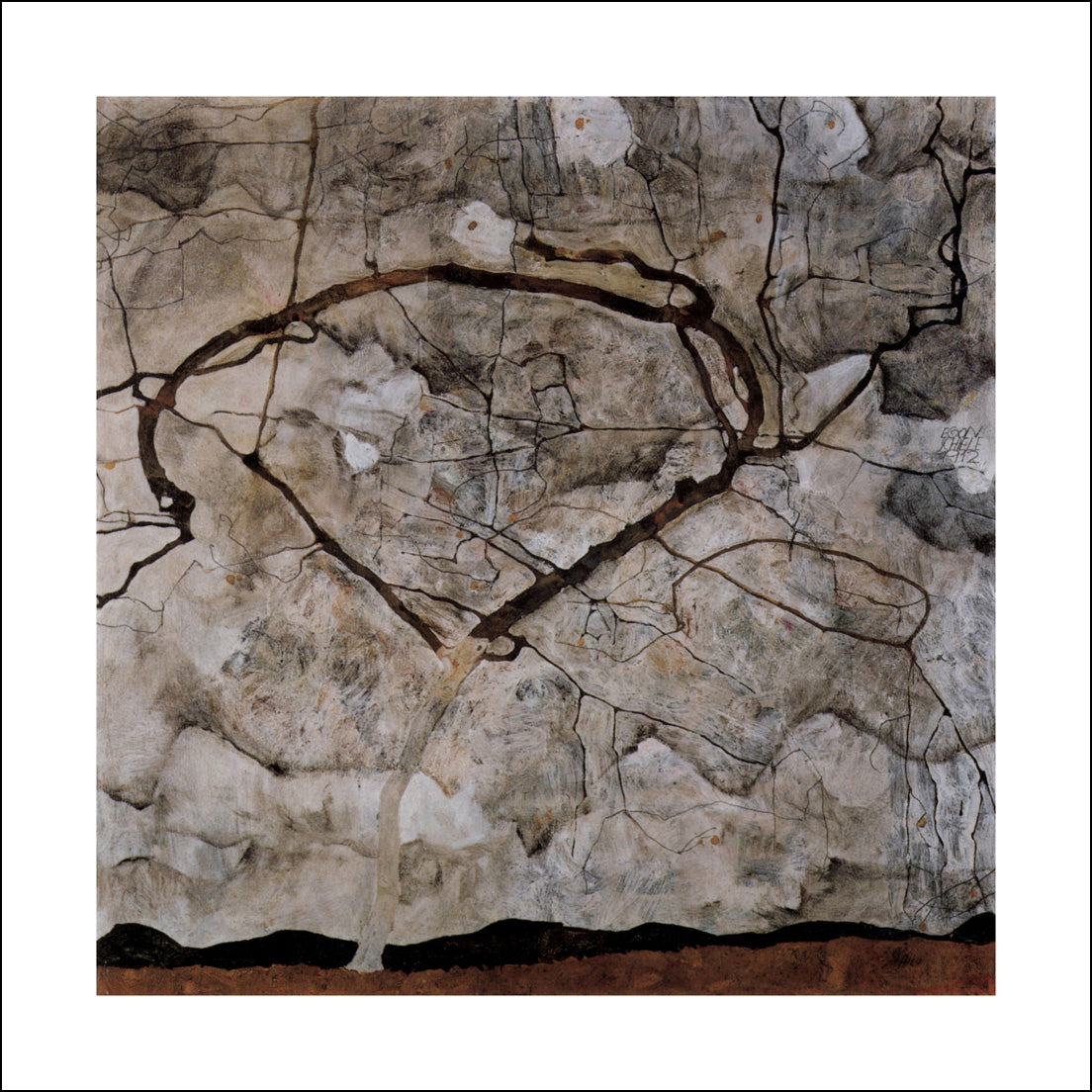 Autumn tree in the wind by Egon Schiele, 12x8" (A4) Poster Print