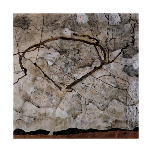 Autumn tree in the wind by Egon Schiele, 12x8" (A4) Poster Print