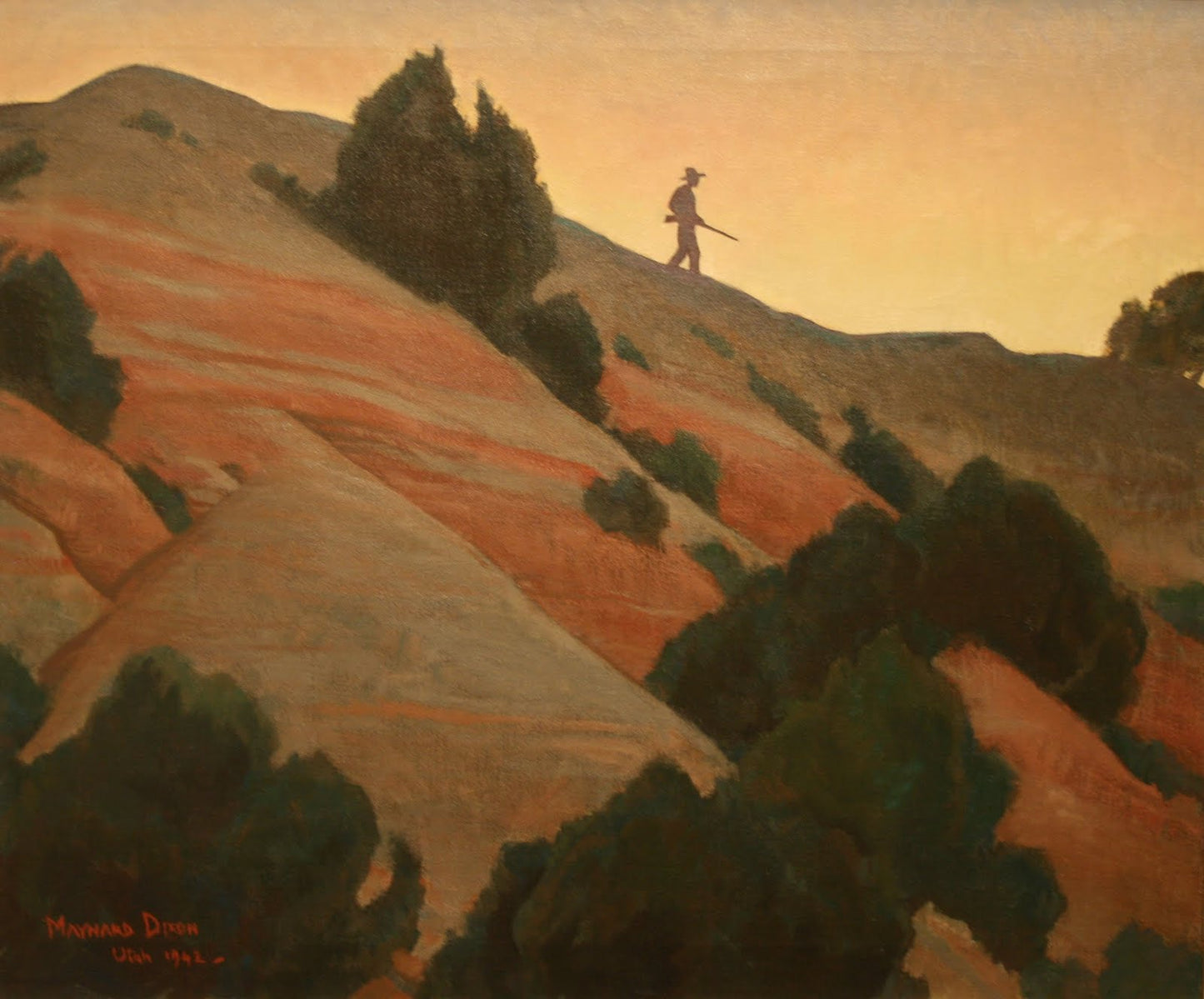 Hogback Hill by Maynard Dixon, Classic American Western Art, 16x12" (A3) Poster Print