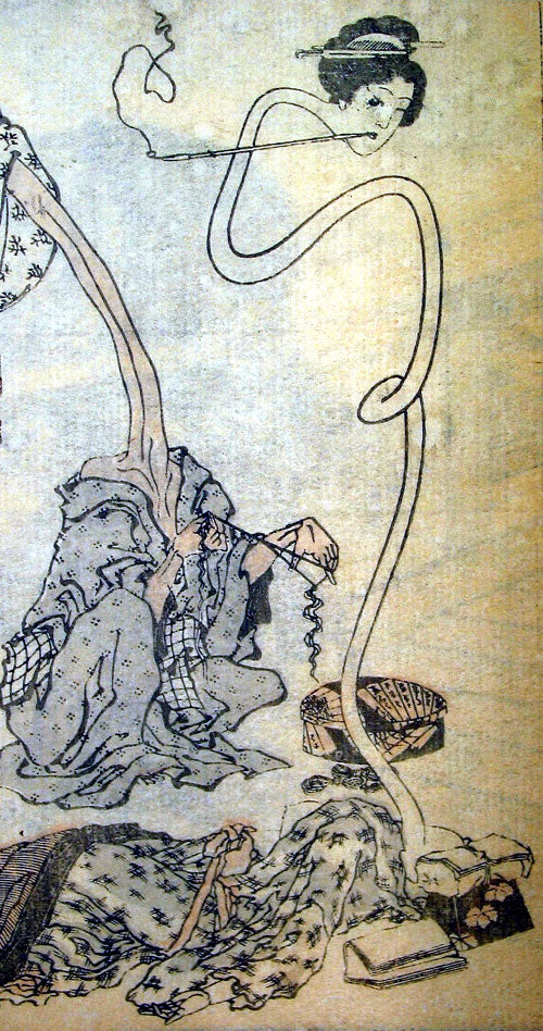 Hokusai rokurokubi, historic, vintage ukiyo-e Japan artwork,12x8"(A4) Poster Print