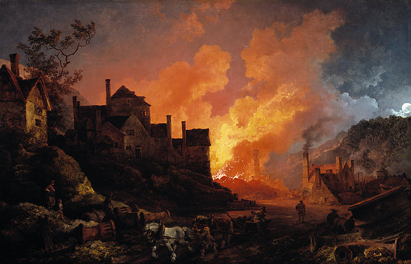 Philippe Jacques de Loutherbourg:Coalbrookdale by Night 1801-16x12"(A3) Poster