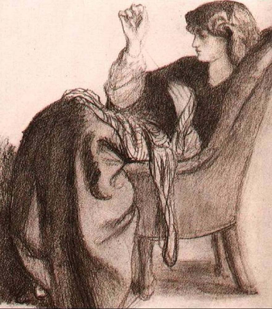 Jane Morris, 1860 by Dante Gabriel Rossetti, English Pre-Raphaelite Painter,12x8"(A4) Poster Print