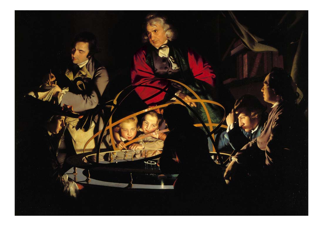 A Philosopher Giving a Lecture on the Orrery by William Pether after Joseph Wright (British, probably 1731 - 1821), 16X12"(A3)Poster Print