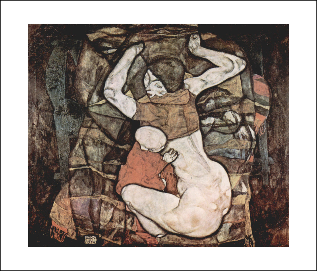 Young mother by Egon Schiele, 12x8" (A4) Poster Print