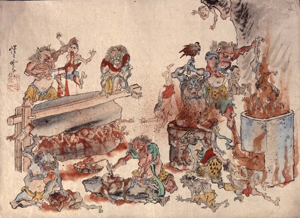 Kawanabe3, historic, vintage ukiyo-e Japan artwork,12x8"(A4) Poster Print