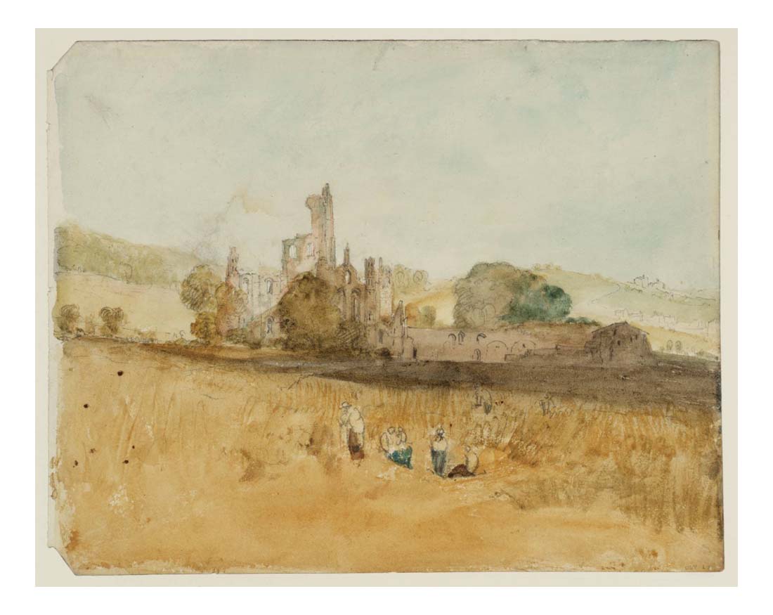 Kirkstall Abbey from the West, with Harvesters, 1809 by John Mallord William Turner RA