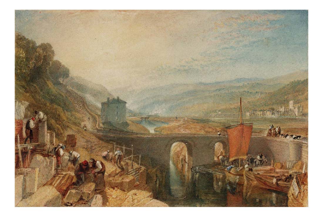 Kirkstall Lock, on the River Aire, 1824-25 by John Mallord William Turner RA, 12x8"(A4) Poster