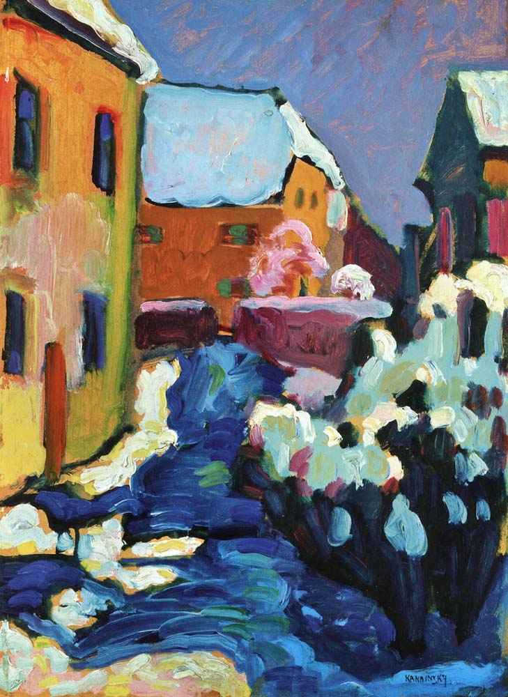 Kochel - Graveyard and Rectory - Wassily Kandinsky -1909 by Wassily Kandinsky, 12x8"(A4) Poster Print