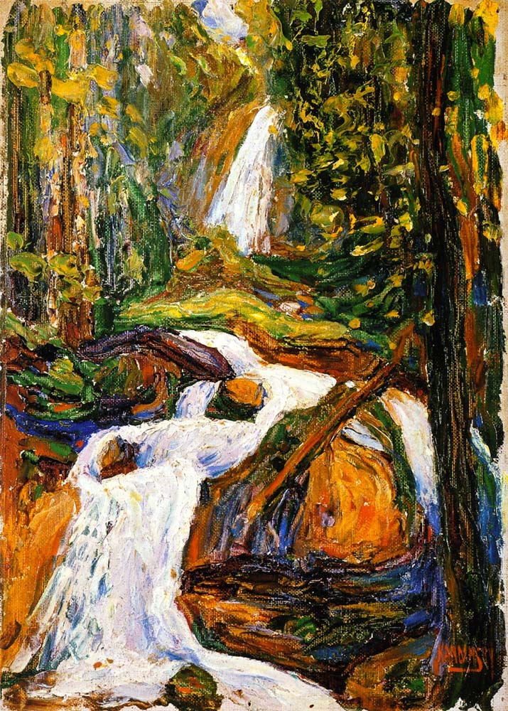 Kochel - Waterfall I - 1900 by Wassily Kandinsky, 16x12"(A3) Poster Print