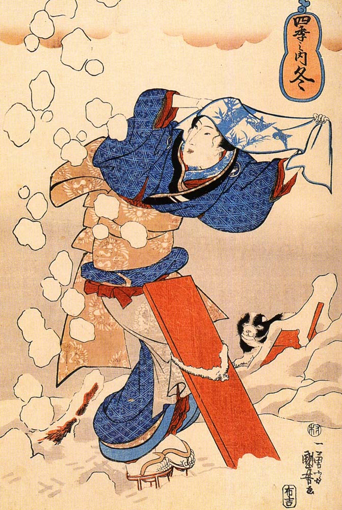 Kuniyoshi Utagawa, Women 23, historic, vintage ukiyo-e Japan artwork,12x8"(A4) Poster Print
