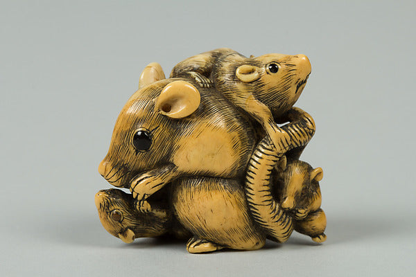 Netsuke of Group of Mice 19th cent, Poster Print