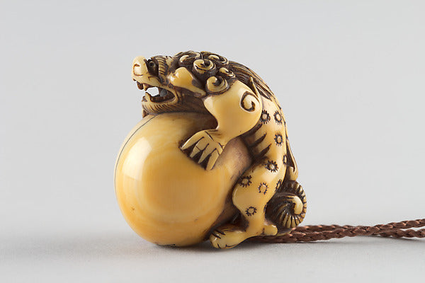 Netsuke in the Shape of a Lion with a Ball 19th cent, Poster Print