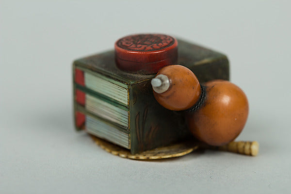 Netsuke of Books a Gourd Fan and Box 18th cent,16x12"(A3) Poster