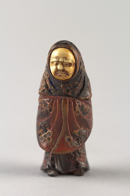 Netsuke of an Old Woman 19th cent, Poster Print Wall Art