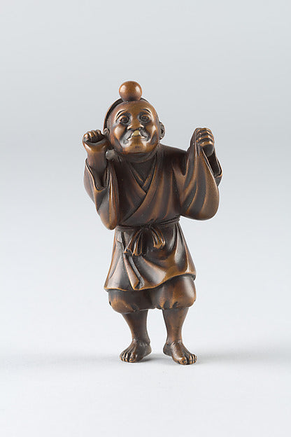 Netsuke of Boy Wearing a Mask 18th cent, Poster Print Wall Art