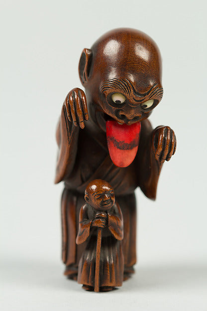 Netsuke of Bakemono and Blind Man 19th cent, Poster Print