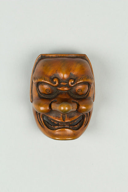 Netsuke of Demon Mask 19th cent, Poster Print Wall Art