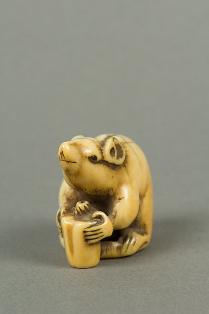 Netsuke of Mouse Gnawing on Candle 18th cent, Poster Print