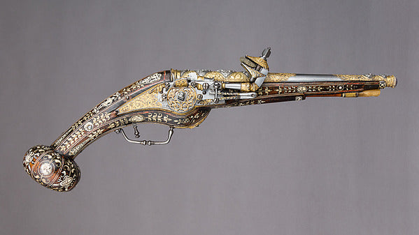 Pair of Wheellock Pistols c1570–80, Poster Print Wall Art