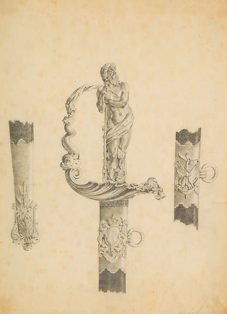 Design for a Naval Presentation Sword c1850–60, Poster Print Wall Art