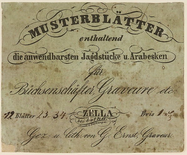Musterblätter enthaltend die anwendbarsten Jagdstücke u. Arabe, Poster Print Wall Art