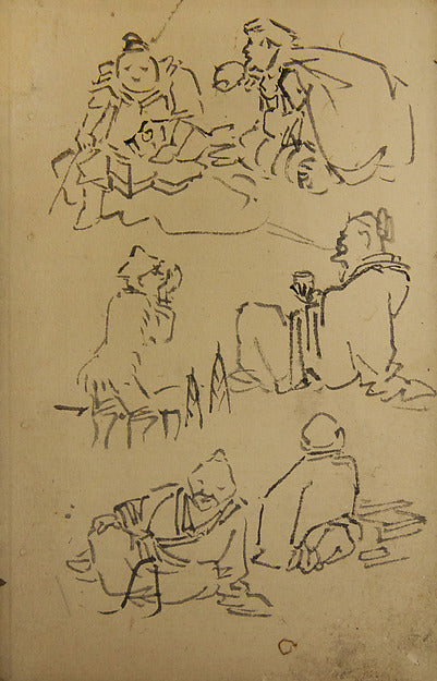 Sketches of East Asian Legendary Figures late 19th cent-Attrib, Poster Print